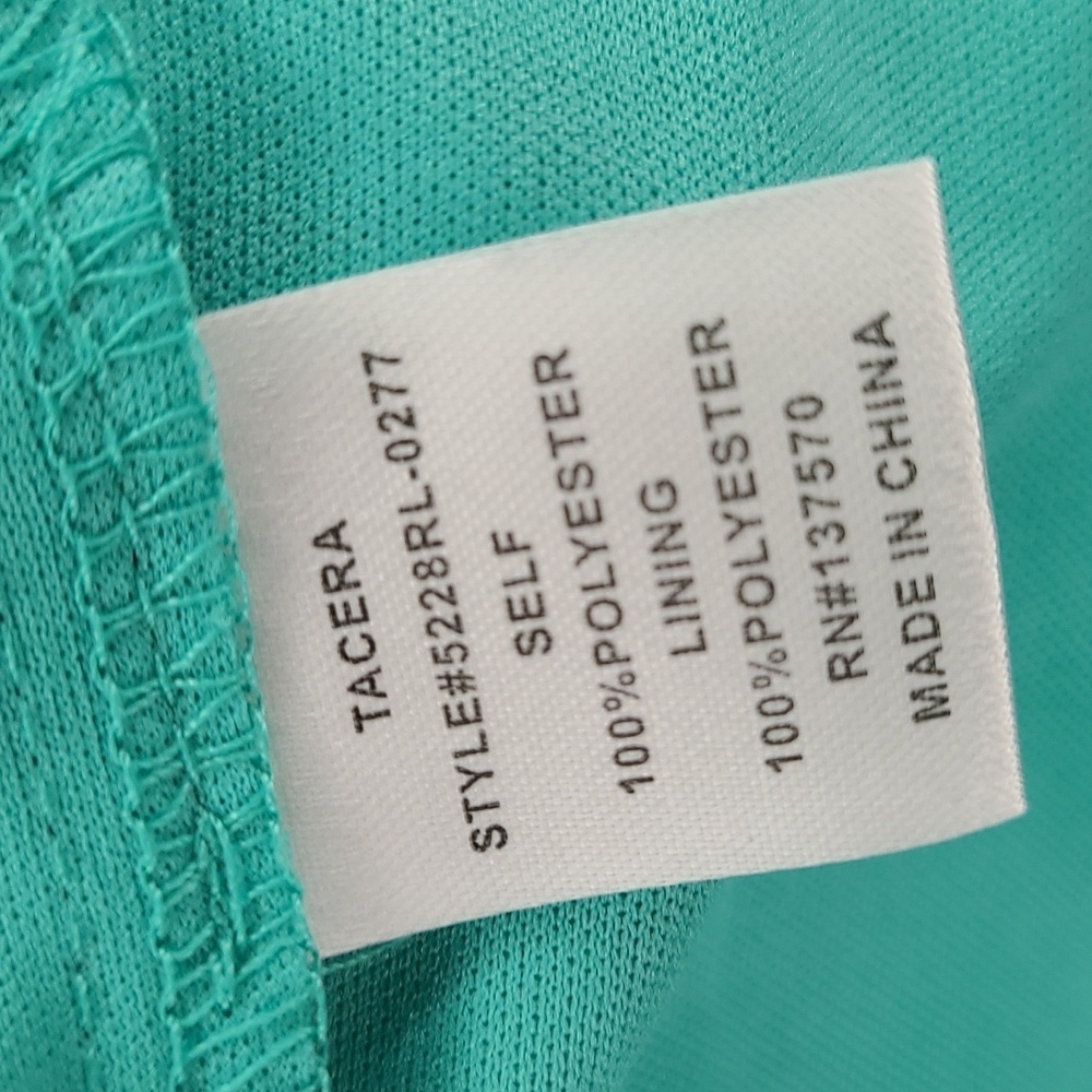 Tacera long bell sleeved teal dress. Lined crochet. Sz. S - Picture 7 of 8